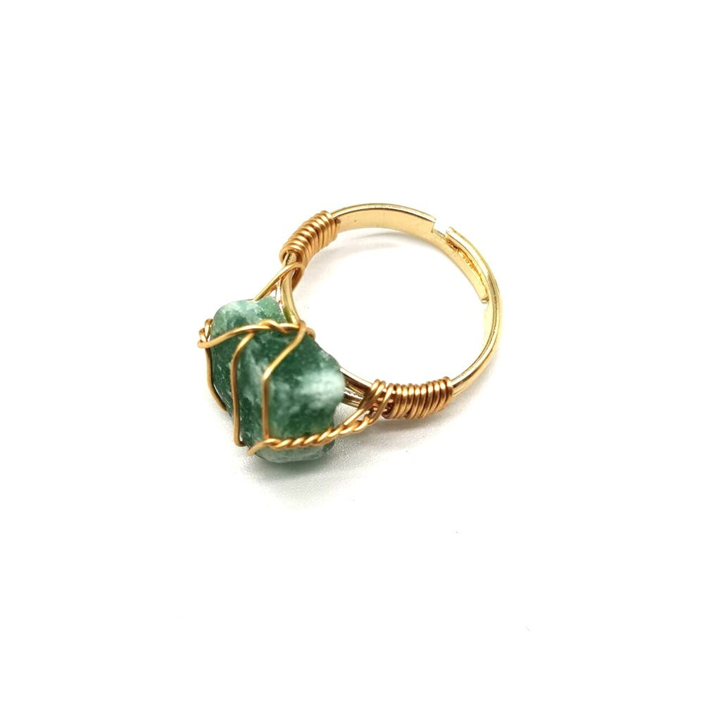 Hand Wrapped Natural Stone Ring - Beauty at Your Fingertips