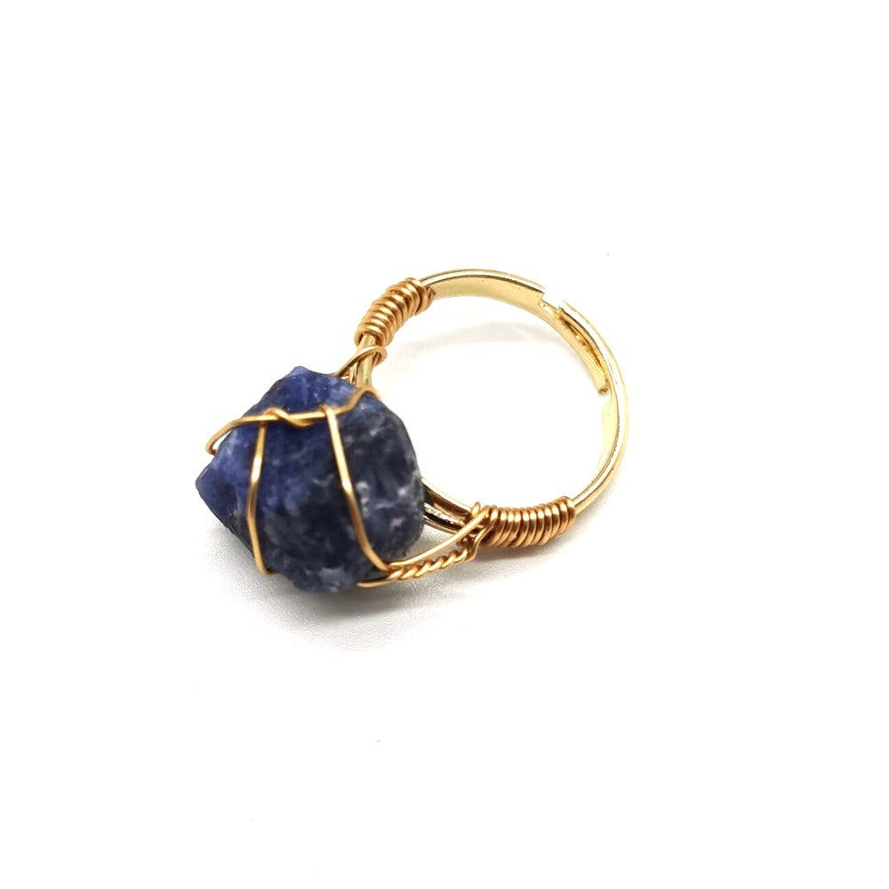 Hand Wrapped Natural Stone Ring - Beauty at Your Fingertips