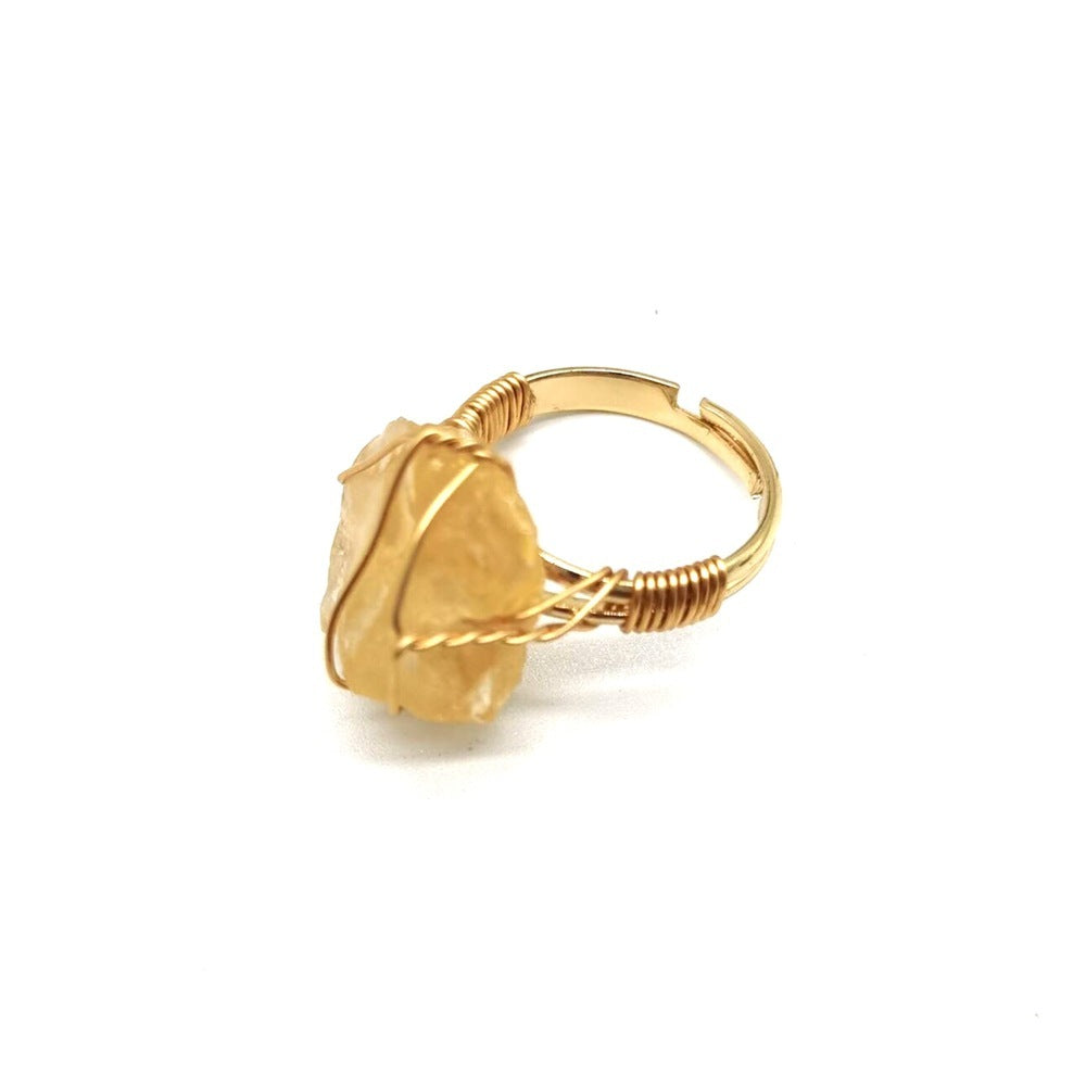 Hand Wrapped Natural Stone Ring - Beauty at Your Fingertips
