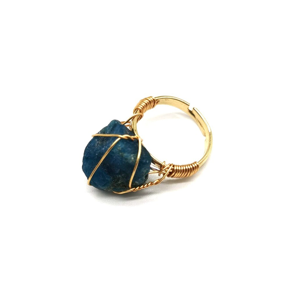 Hand Wrapped Natural Stone Ring - Beauty at Your Fingertips