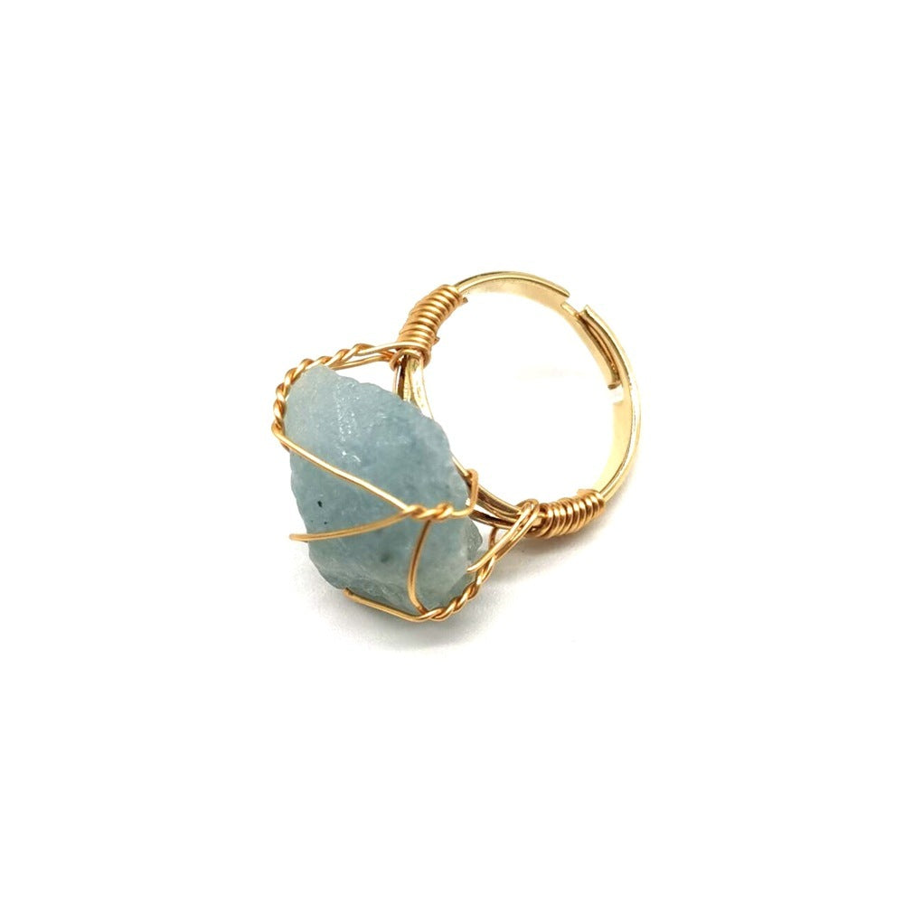 Hand Wrapped Natural Stone Ring - Beauty at Your Fingertips
