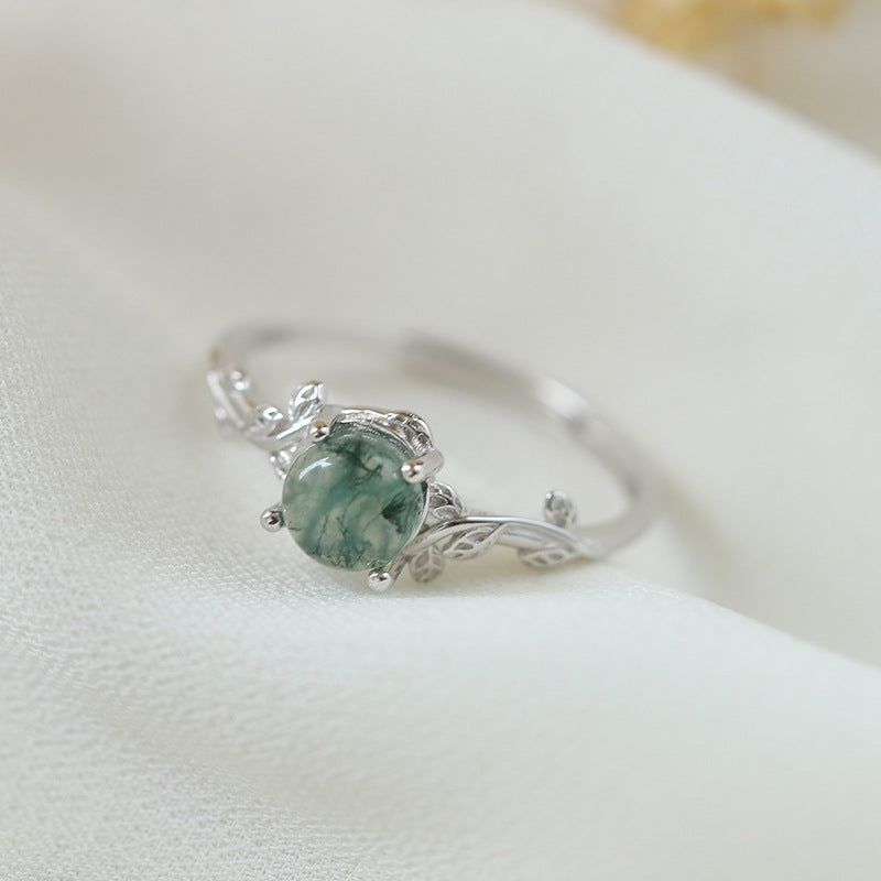 Mystic Moss Agate Stone Ring - A Symbol of Nature’s Serenity