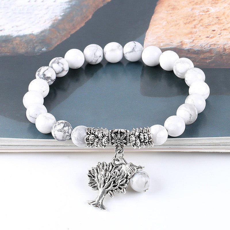 Marbled Frost Bead Bracelet – Timeless Beauty, Natural Elegance