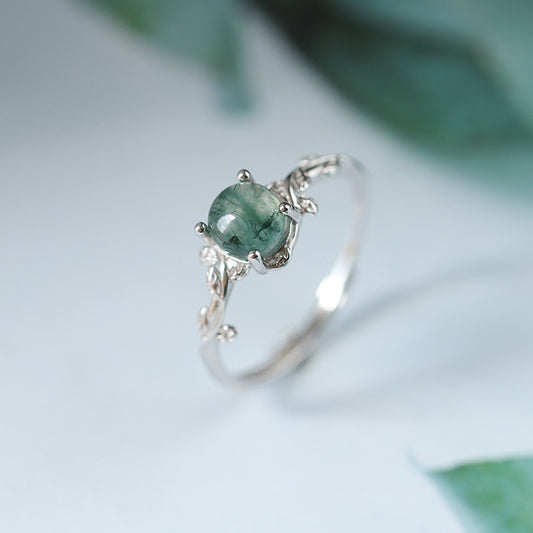 Mystic Moss Agate Stone Ring - A Symbol of Nature’s Serenity