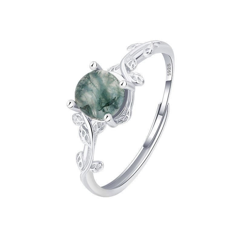 Mystic Moss Agate Stone Ring - A Symbol of Nature’s Serenity