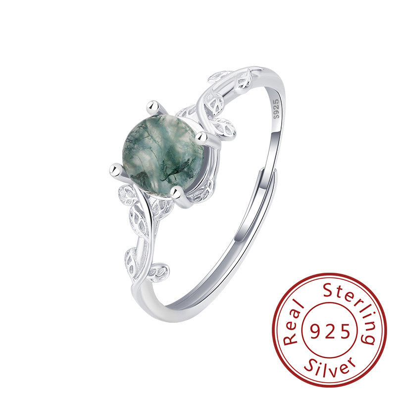 Mystic Moss Agate Stone Ring - A Symbol of Nature’s Serenity