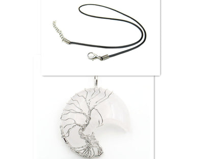 Tree of Life Crescent Moon Crystal Pendant - Elevate Your Energy