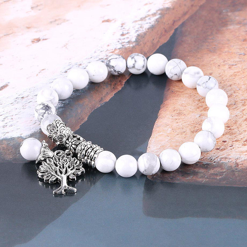 Marbled Frost Bead Bracelet – Timeless Beauty, Natural Elegance