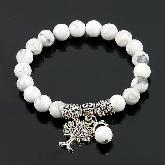 Marbled Frost Bead Bracelet – Timeless Beauty, Natural Elegance